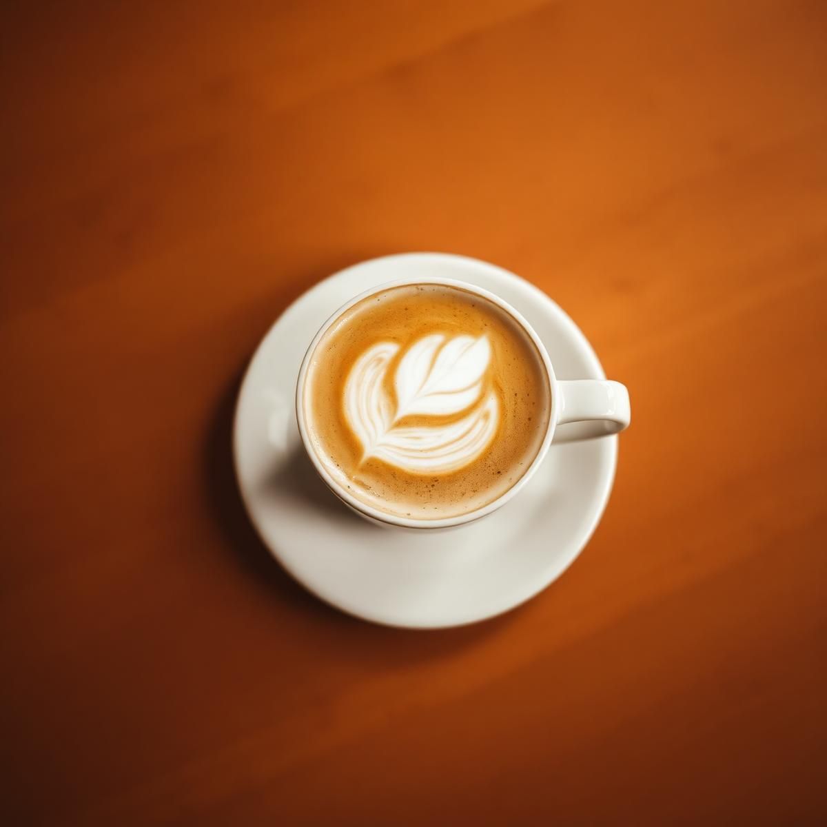 Flat white coffee in a cup