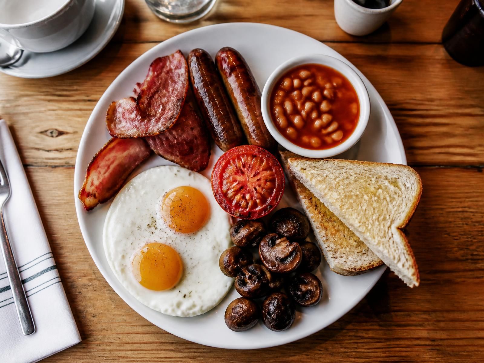 Full English breakfast plate