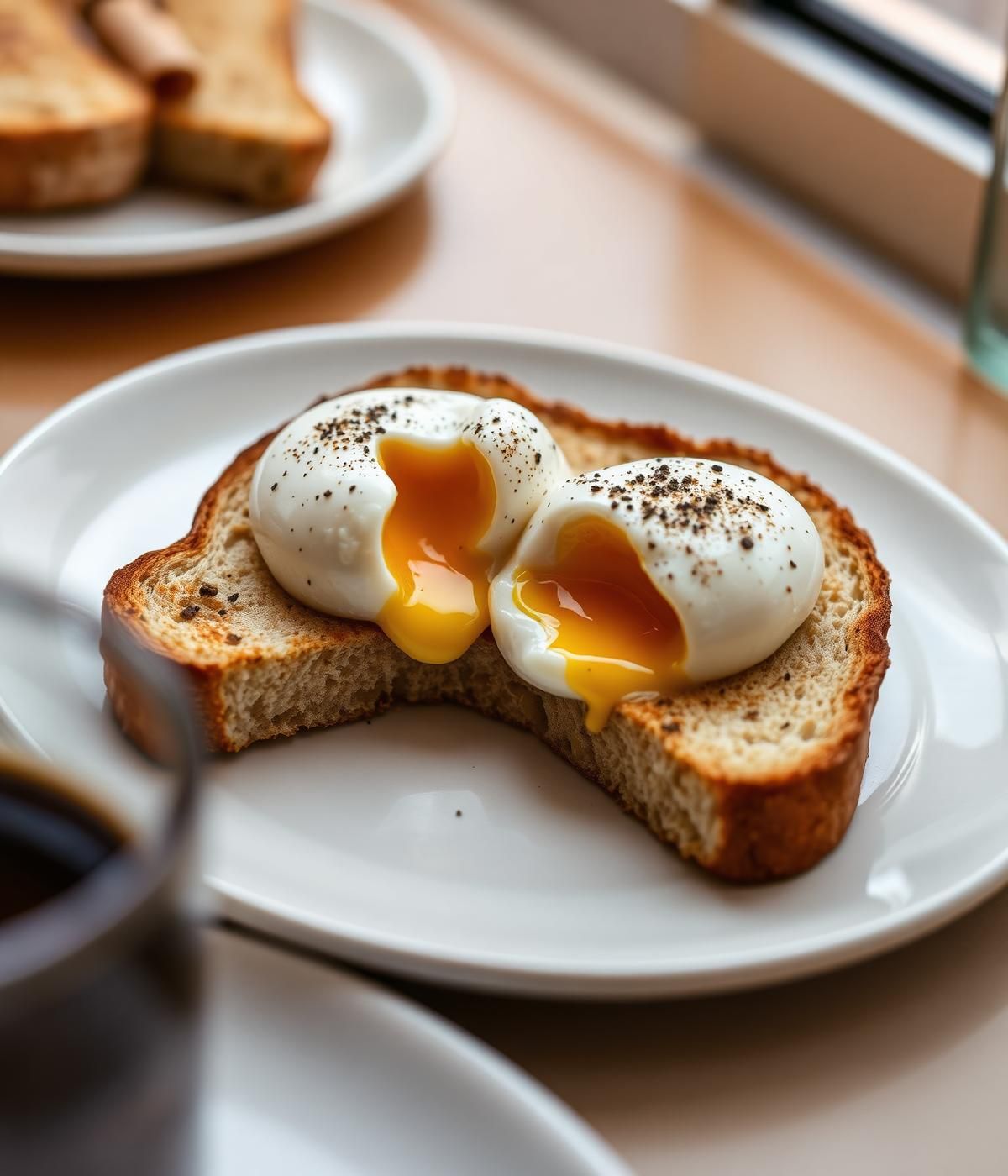 Poached eggs on toast